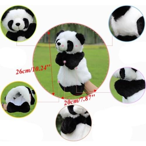 2021 New Panda Hand Puppet Baby Kids Plush Doll Educational Toys Preschool Kindergarten