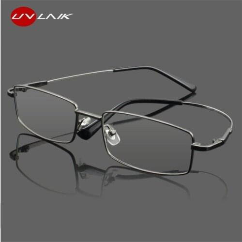 UVLAIK Titanium Alloy Glasses Frames Men Women Spectacle Transparent Eyeglasses Frame Business Eye Glasses Optical Glasses