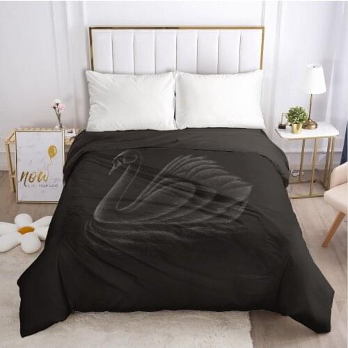 Bedding Duvet Cover Comforter/Quilt/Blanket Case With Zipper Queen King Europe Russia Size Nordic 150/140x200 Black Goose