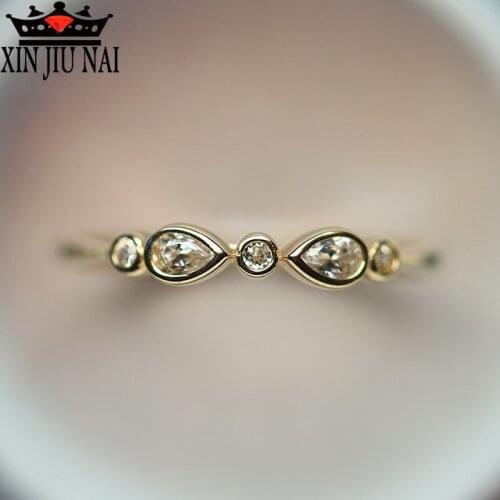 Simple pear-shaped exquisite copper elegant Bodomian ring engagement jewelry birthday gift high quality AAA zircon boutique ring