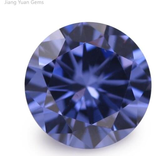 Size 3.0~10mm Blue Color CZ Stone AAAAA Round European Machine Cut Synthetic Gems Cubic Zircon Stone