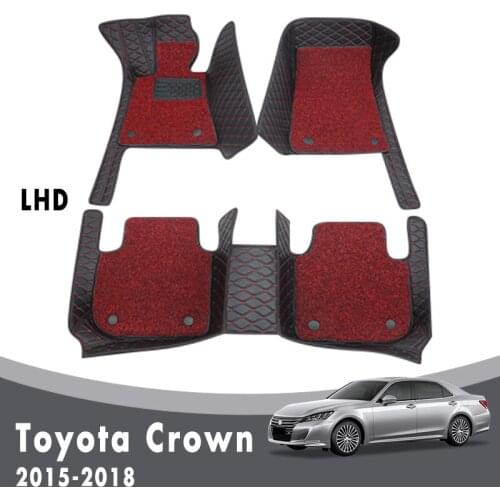 Luxury Double Layer Wire Loop Car Floor Mats For Toyota Crown 2018 2017 2016 2015 Carpets Auto Interior Styling Protector Covers