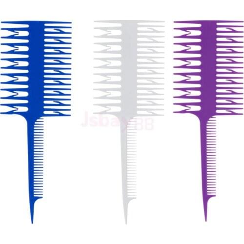 Salon 3-Way Weaver Balayage Weaving Comb Hair Dyeing Microbraiding Sectioning Highlighting Comb
