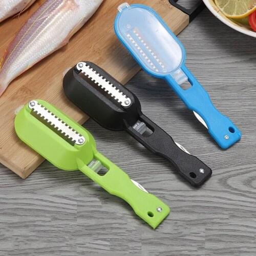 Fish Scale Scraper Fish Skin Brush Grater Scraping Scale Fast Remove Fish Knife Seafood Cleaning Tools Kitchen Gadgets