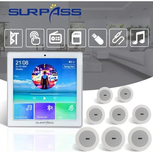 Stereo Sound Bluetooth In Wall Amplifier Fm Radio Home Audio System HiFi Ceiling Speaker Theater Power Mount Amp Music Control