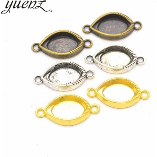 YuenZ 7pcs 3 Colors Necklace Pendant Setting Cabochon Base Tray Bezel Blank Fit 15*11mm eye Cabochon Jewelry Making C04
