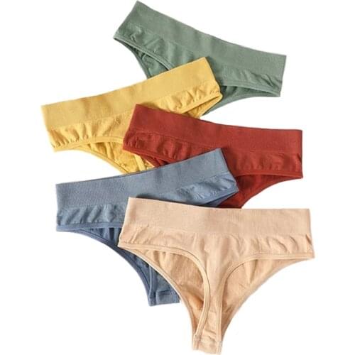 Women Sexy Cotton Thong Panties Underwear Fashion Breathable G-String Briefs Lingerie Female Seamless Low-Rise Underpants Ladies