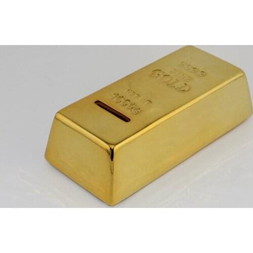 Gold ceramic Gold Bar Money Box Piggy Bank Money Box for gift