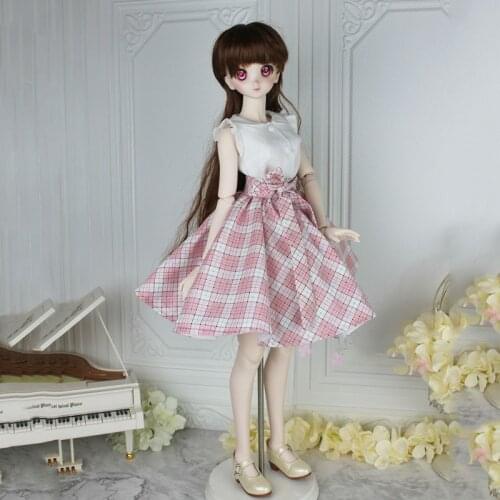 1/3 Scale Female Doll Clothing Accessories Sun Dress Set Lovely Lolita Shirt Skirt Suit for BJD SD Doll Model Toy DIY