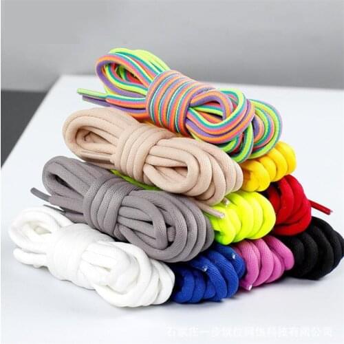 1Pair Round Shoelaces Polyester Solid Classic Martin Boot Shoelace Casual Sports Boots Shoes Lace 120cm 9 Colors
