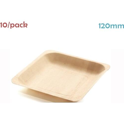 Promotion - Party Wedding Supplies Tableware Disposable Sushi/Salad/Dessert 120mm Square Wood Plate, 10/Pack