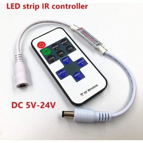 Wholesale 100pcs/lot Wireless Mini RF single color led dimmer Controller 12A 144W DC5V12V24V for led strip