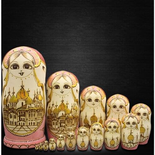 15 Layers Carved Matryoshka Doll Dry Basswood Russian Nest Doll Formaldehydeless Wooden Enducation Toy