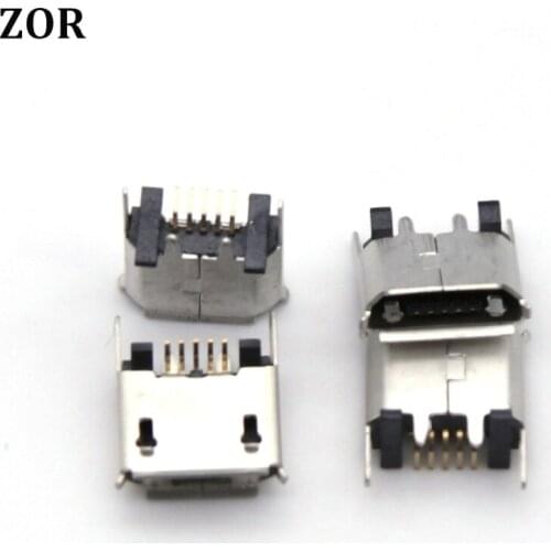 1pcs Micro Mini USB Jack Socket Charging Port Dock For ZX80-B-5P MICRO USB B Type Vertical SMT 5P Connector