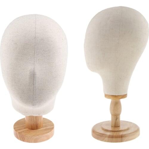 2x Wig Making Canvas Mannequin Head Hats Jewelry Wigs Display Model W/ Stand