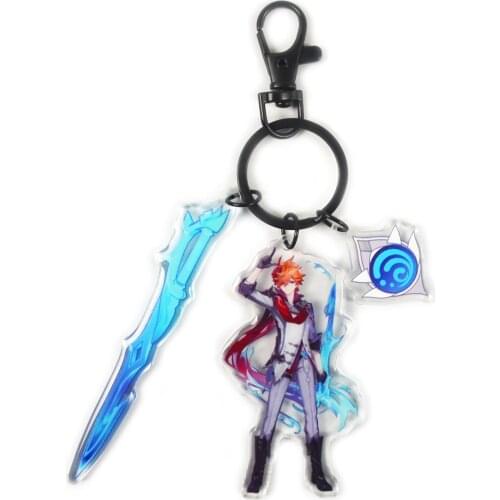 Anime Genshin Impact Key Chain Cartoon Cute Acrylic Pendant Cosplay Badge Facny Gift
