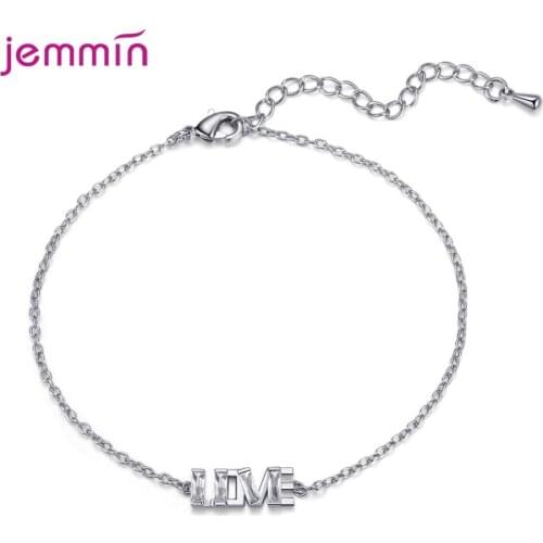 Letter Love Charm Bracelet Homme Femme Novel Jewellery 925 Sterling Silver Tennis Hand Chain For Women Christmas Party