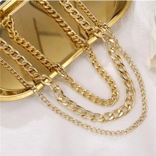 2021 NEW Vintage Chain Choker Necklace for Women Fashion Metal Multilayer Chain Necklace Trend Female Men Jewelry Gift