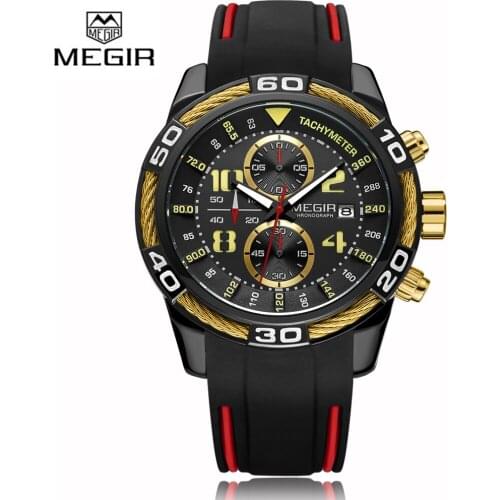 MEGIR Silicone Sport Watch Men Top Brand Luxury Army Military Waterproof Watches Men Quartz Wristwatch Relogio Masculino 2045