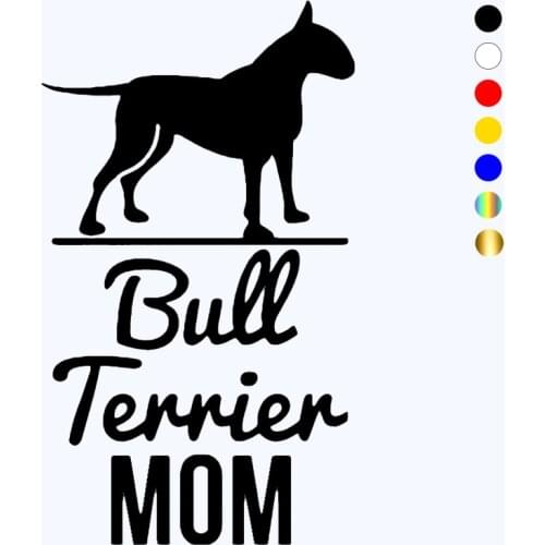 CK2937#12*21cm Bull Terrier mom funny car sticker vinyl decal silver/black car auto stickers for car bumper/rear window