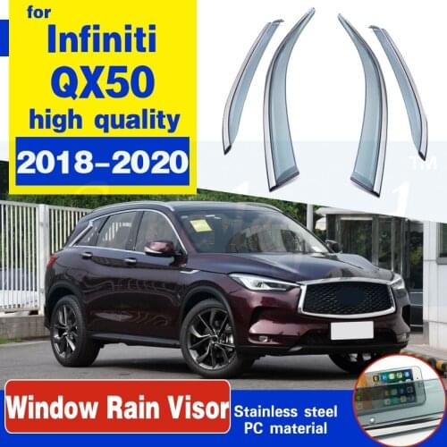 Side Window Deflectors For Infiniti QX50 2018 2019 2020 Smoke Sun Shield Window Visor Sun Rain Deflectors Awnings Shelters