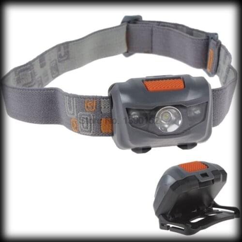 By dhl or ems 200pcs 150 Lumens 4 Modes 2 Red LED+1 White LED Headlamp adjustable Grey