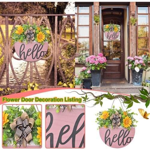 Welcome Decor Sign Wood Flower Spring Door Sign Wedding Door Sign Welcome Wall Sign Hanging Sign For Home Decorative Welcome