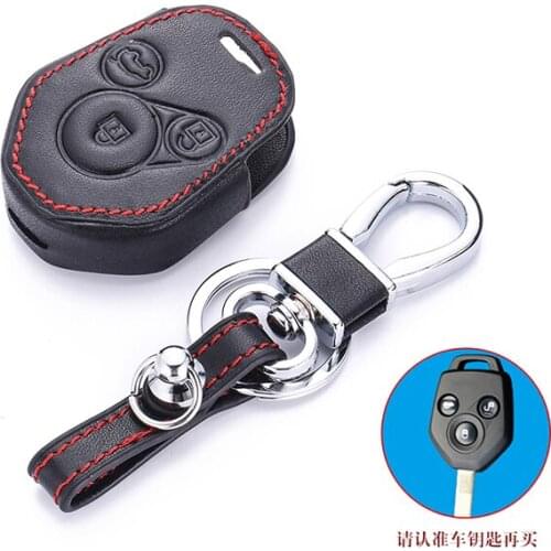 Leather Car Key Case shell cover For Subaru Forester Impreza Outback Legacy Tribeca B9 Tribeca Liberty Baja 3 Buttons