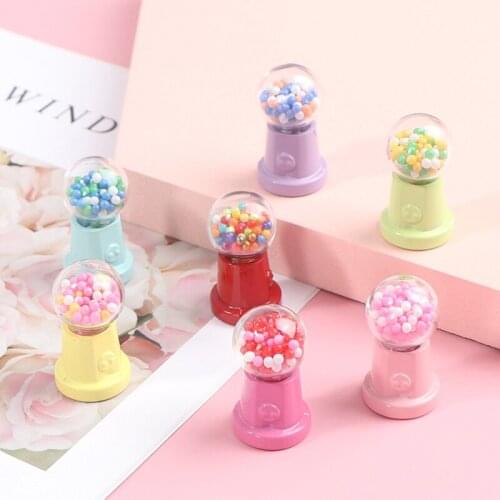 Miniature Food Dessert Sugar Mini Lollipops With Case Holder Candy Machine For Doll House 1/12 Kitchen Furniture Toys