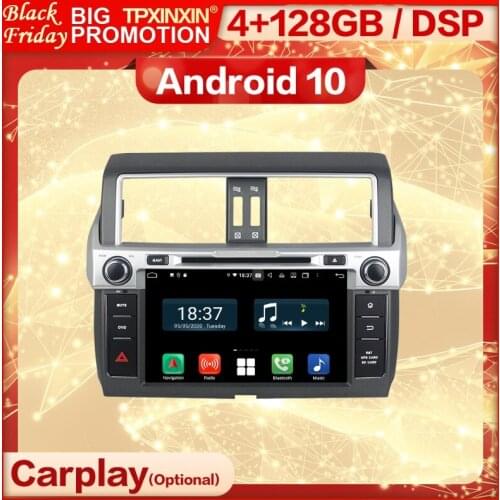 4+128G Carplay 2 Din Android Screen Multimedia Stereo Receiver For Toyota Prado 2018 2019 GPS Radio Audio Video Player Head Unit