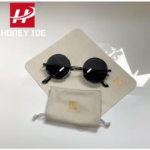 Retro Vintage Small Round Polarized Sunglasses Men Brand Designer Sun Glasses Women Metal Frame Black lens Eyewear Driving UV400