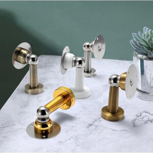 Stainless Steel Magnetic Doorstop Non-Punch Wind-Proof Door Stopper Wall Mounted Floor Mounted Door Holder Door Hardware NJ72411