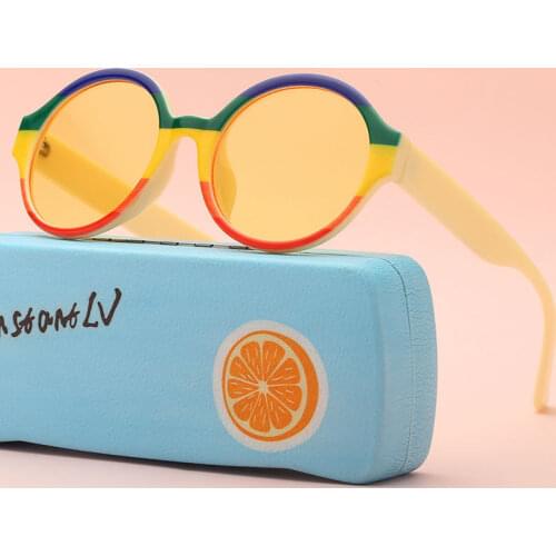 2019 new Kids sunglasses Round Vintage baby 6-15 years boys&girls glasses Wide leg Cute Strert Cool child glasses Eyewear n343