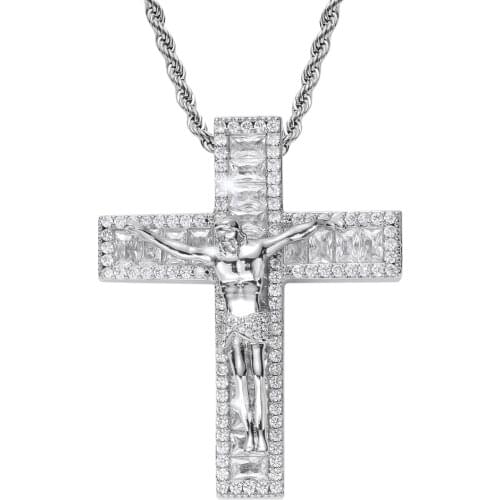 Fashion Necklace Male/Female Personality Death Statue/Virgin Mary Clavicle Chain 2021 New Hip Hop Inlaid Zircon Pendant Necklace