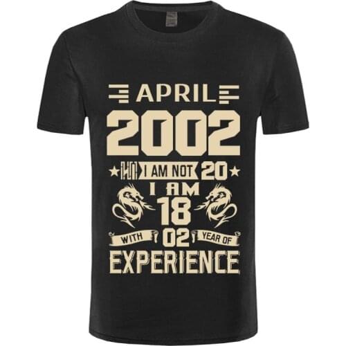 2021 NEW January February March April May June July August September 2002 YEARS shirt Mens Short Sleeve T shirt Printed Casual