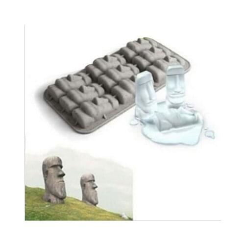 New Easter Island Moai Stone Statues Freeze Mini Silicone Ice Tray Ice Lattice Cubes DIY Mould Ice Mold Funny Tricks Party Drink