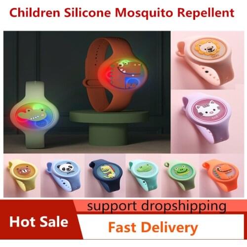 Childrens Cartoon Mosquito Repellent Anti Insect Bracelet Plant Essential Oil Mosquito Repellent Ring Baby Kid Wristband Watch