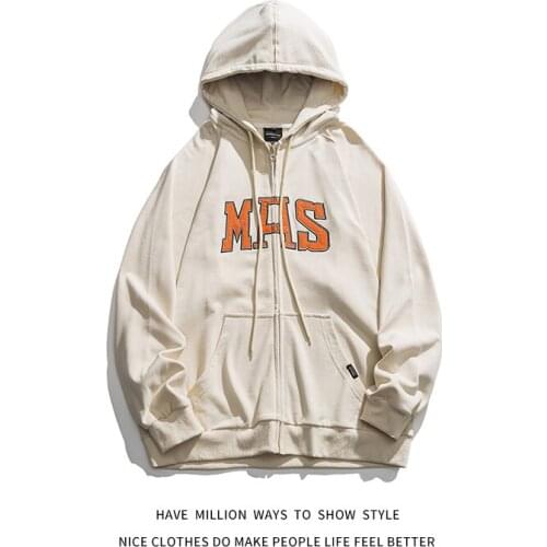 New Arrival Autumn Spring Letter Embroid Zipper Women Streetwear Hoodie Unisex Men Sweatshirt Casual Streetwear Varsity shirt