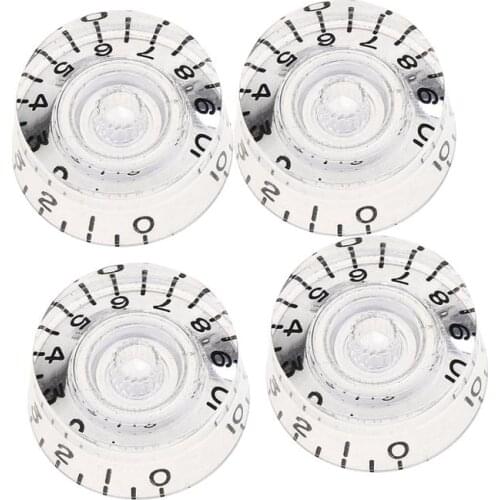 Musiclily Pro Left Handed Metric Size 18 Splines Guitar Speed Control Knobs for Epiphone Les Paul SG, Transparent (Set of 4)