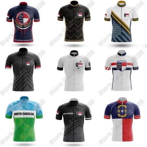 North Carolina 2021 Summer Men Cycling Jersey Short Sleeve MTB Bicycle Cycling Clothing Bike Maillot Ropa Ciclismo