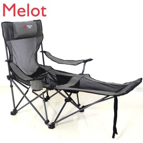Outdoor folding recliner portable back fishing chair wild camping leisure beach stool stainless steel folding chair Travel Seat
