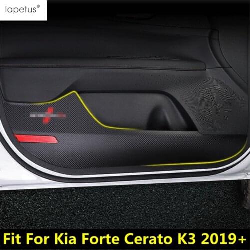 Car Door Inner Anti Kick Protective Film Carbon Fiber Style Sticker Accessories Interior For Kia Forte Cerato K3 2019 - 2021