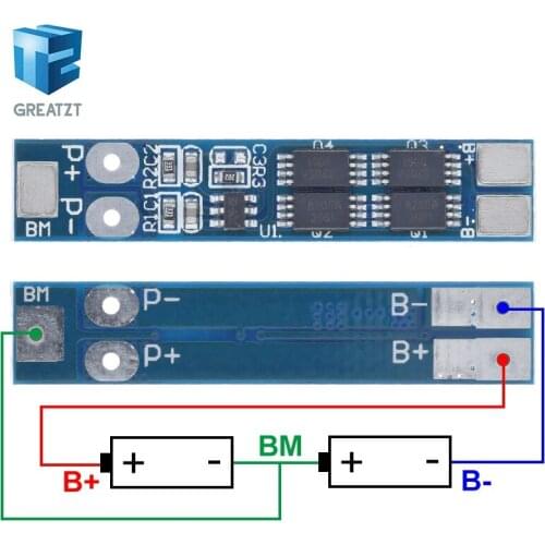 GREATZT 2S 7.4V 8A Li-ion 18650 Lithium Battery Charger Protection Board 8.4V Overcurrent Overcharge / Overdischarge Protection