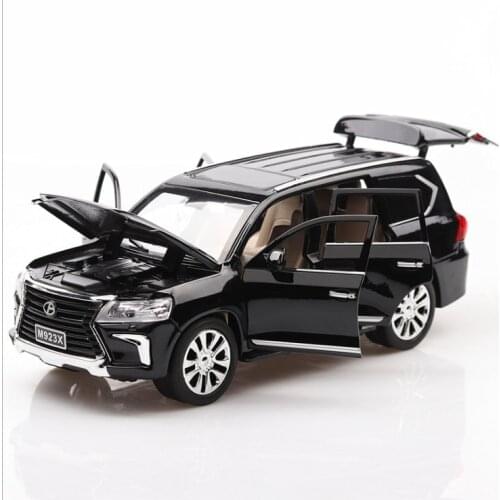 1: 24 Simulation Lexus LX570 Alloy Car Model SUV Baby Sitter Car Childrens Toy Car 6 Open Door Audio Visual Toy Gift