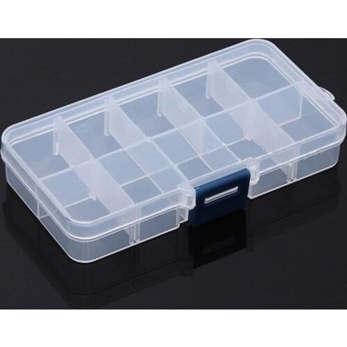 10 Grid Plastic Storage Jewelry Box Compartment Adjustable Container for Beads Earring Box for Jewelry Rectangle Box Case