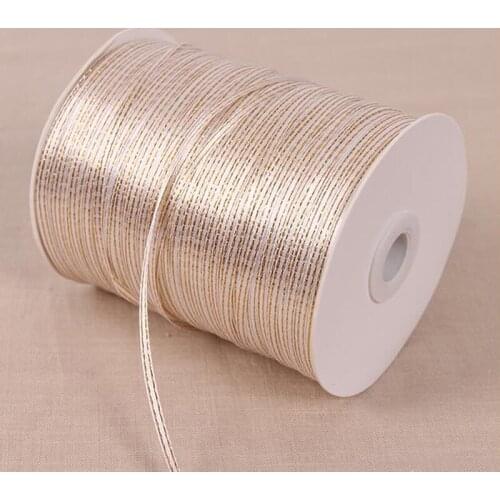 Hot A Roll 870Yards Gold edge Ribbon high quality grosgrain satin ribbons gift packaging ribbons Wedding Party Decoration