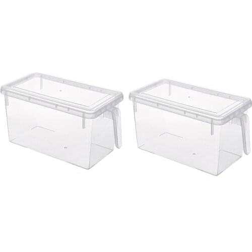 2 Pack Kitchen Fridge Freezer Storage Reusable Containers with Sturdy Handle to Keep Fresh for Meat Fruits