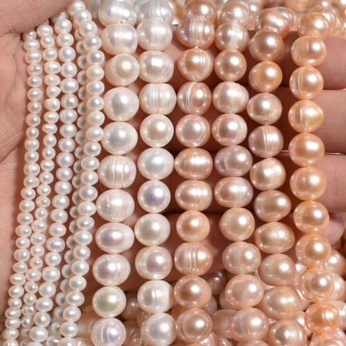 3-10mm Veins Baroque Potato Pearls Spacer Beads DIY Jewelry Wedding Accessories Natural Freshwater Pearl Beads Loose Strands