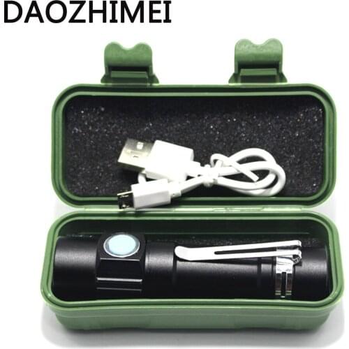 3800 lumen LED Flashlight Rechargeable LED Tactical Torch Light Hunting Mini USB LED Built in Battery 3 Modes Camping Torch