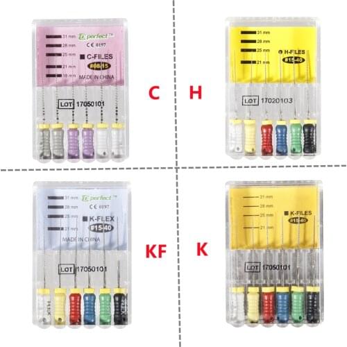 5/10Pack Dental Hand Use Flexible Stainless Steel Material Root Canal Endodontics C/H/K-Files/K-Flex 15-40# 25mm CE High Quality